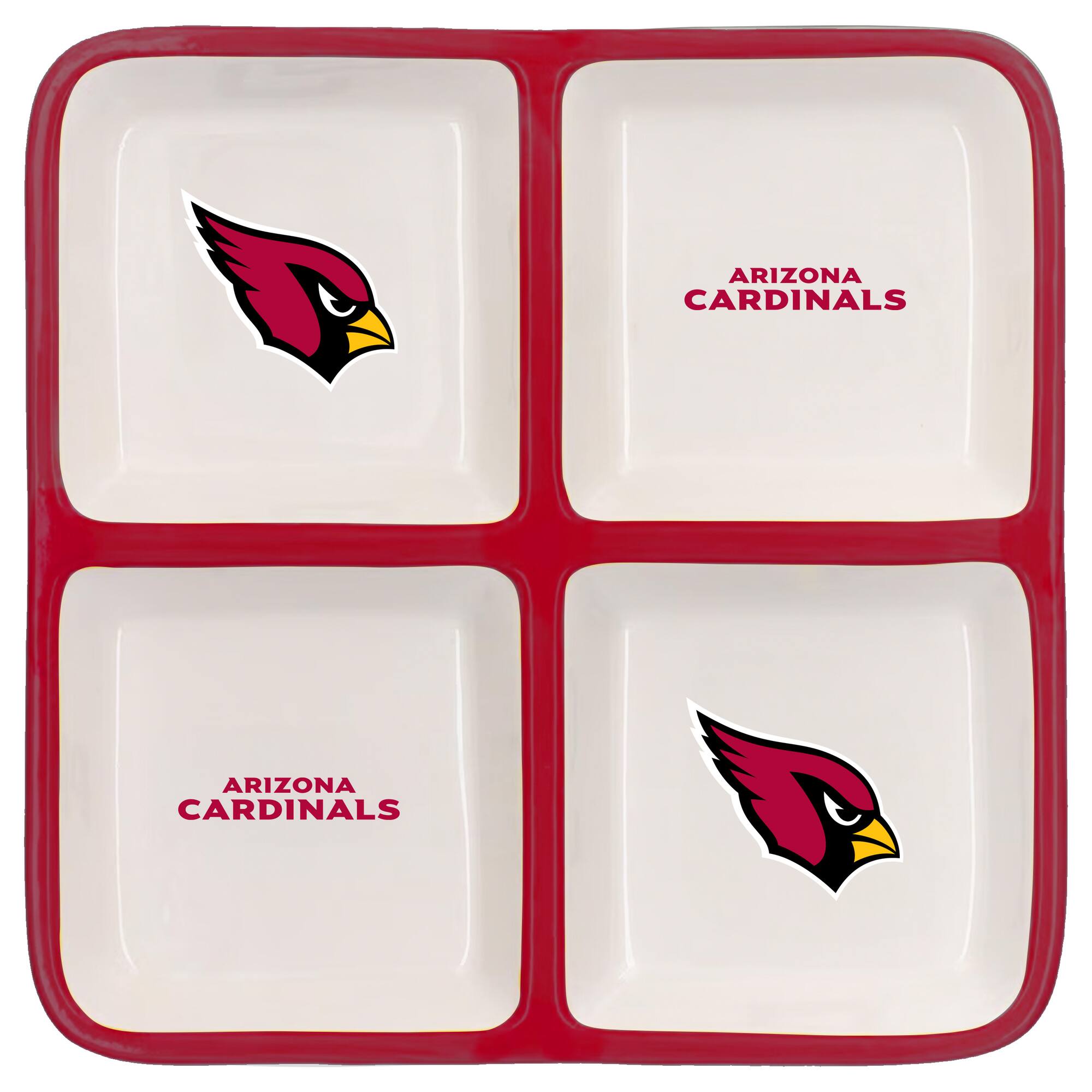 The Memory Company NFL 4 Section Square Ceramic Tray